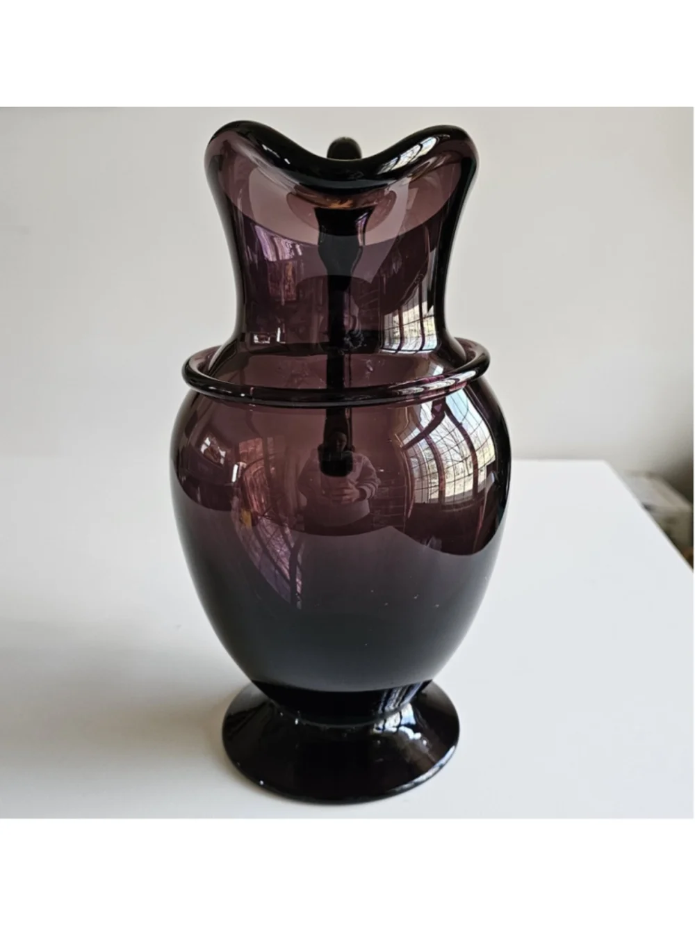 Metropolitan Museum of Art Saratoga Portugal Amethyst Glass Pitcher MCM Style
